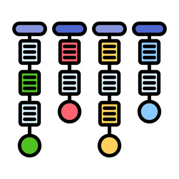 Kanban Flat Multicolor Icon
