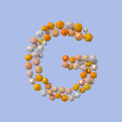 Multicolored Particle Sphere Style Alphabet 