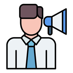 Media Director Flat Multicolor Icon