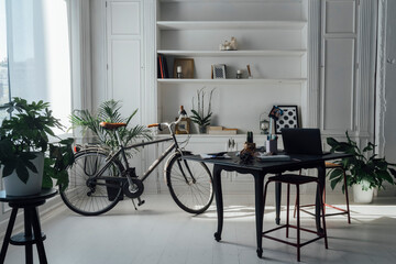 Modern workspace in a flat