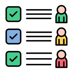 Attendance Flat Multicolor Icon