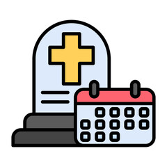 Obraz premium Bereavement Leave Flat Multicolor Icon