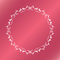 素材_フレーム_春をイメージしたピンクの飾り枠。シンプルで高級感のある囲みのデザイン。字無