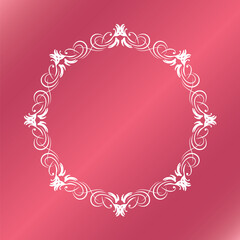 素材_フレーム_春をイメージしたピンクの飾り枠。シンプルで高級感のある囲みのデザイン。字無