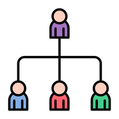 Company Structure Flat Multicolor Icon