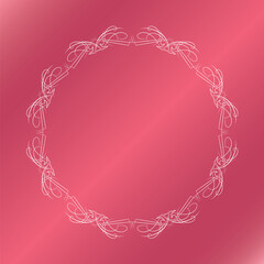 素材_フレーム_春をイメージしたピンクの飾り枠。シンプルで高級感のある囲みのデザイン。字無