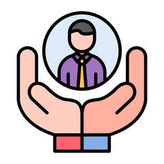 Human Capital Flat Multicolor Icon