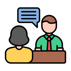 Interview Flat Multicolor Icon