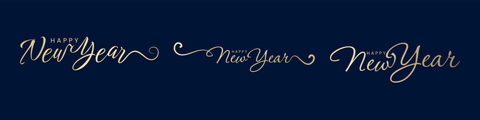 Naklejka na ściany i meble 2024 Happy New Year Typography Design Set