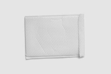 Plastic mail envelope on white background