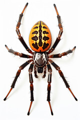 black and orange spider on a white background, generative ai 
