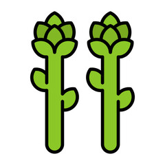 Asparagus Flat Multicolor Icon