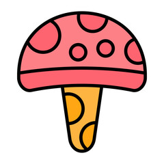 Mushroom Flat Multicolor Icon