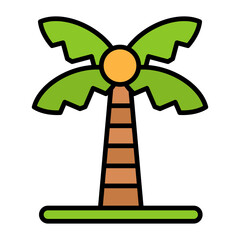 Palm Tree Flat Multicolor Icon