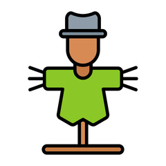 Scarecrow Flat Multicolor Icon