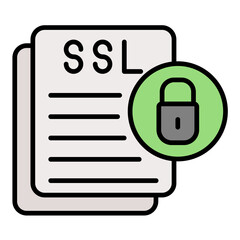 Security Certificate Flat Multicolor Icon