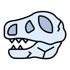 Skull Flat Multicolor Icon