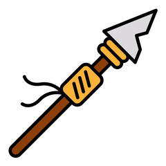 Spear Flat Multicolor Icon