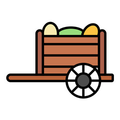 Fruit Cart Flat Multicolor Icon