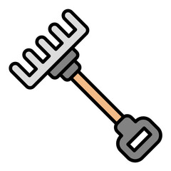Hay Forks Flat Multicolor Icon
