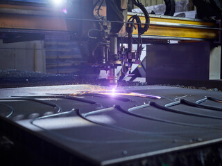 Laser cutter in modern factory