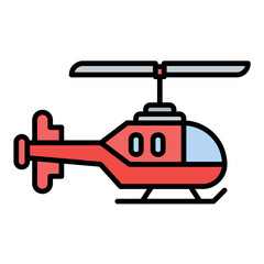 Helicopter Flat Multicolor Icon
