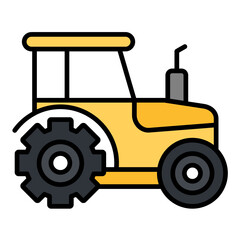 Tractor Flat Multicolor Icon