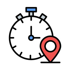 Local Time Flat Multicolor Icon