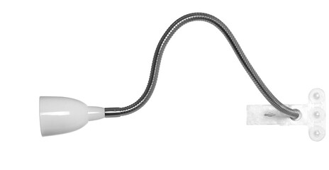 Modern flexible led lamp for reading books isolated on white, clipping path