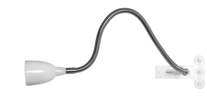 Modern flexible led lamp for reading books isolated on white, clipping path