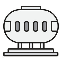 Diving Chamber Flat Multicolor Icon