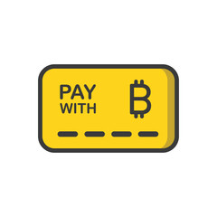 Bitcoin vector icon. Bitcoin payment vector icon. Pay, buy with bitcoin icon. Icons for store, business, finance, web