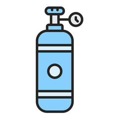 Diving Cylinder Flat Multicolor Icon