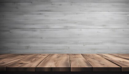 Minimalist Black Wood Table in Blurred Background