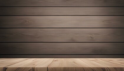 Minimalist Black Wood Table in Blurred Background
