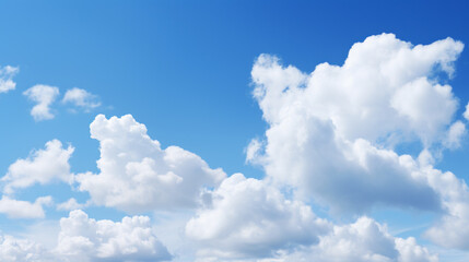 Naklejka na ściany i meble Imagen del cielo azul con nubes con textura.
