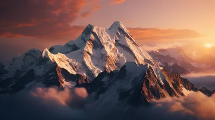 Poster de jardin Lhotse Beautiful Mount Everest, highest peak concept in the world.