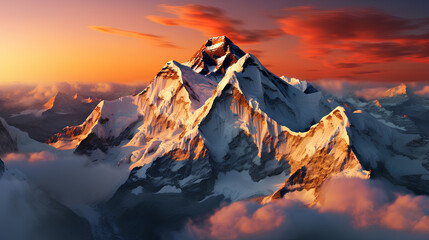 Beautiful Mount Everest, highest peak concept in the world. - obrazy, fototapety, plakaty
