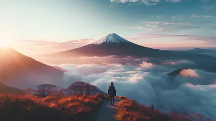 Foto op Plexiglas Fuji Beautiful Mount Fuji, Japan travel concept.