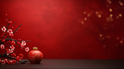 Red is the color of the decorations for the chinese new year festival