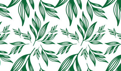 abstract leaves pattern. Vector Illustration.	