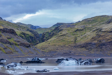 Solheimajokull glacier in southern Iceland
