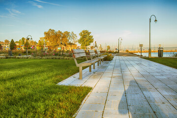 Waterfront at the Lake Balaton in Siofok,Hungary.