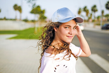 Portrait of girl with basecap