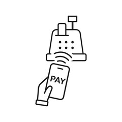 Obraz premium NFC technology. Cash register. Contactless, wireless payment. Contactless wireless pay. Near field communication
