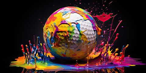 colorful golf ball design Generative AI
