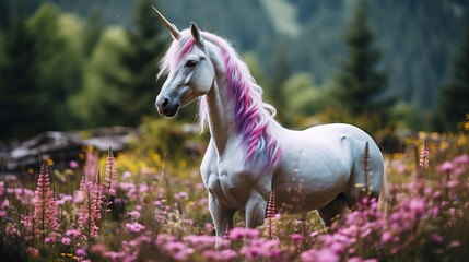 Obraz na płótnie Canvas The unicorn is a magnificent creature in nature