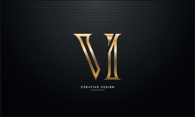 Alphabet letters icon logo VI or IV 