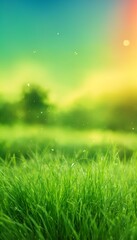 Fototapeta na wymiar Fresh grass with sky background, vibrant, Colorful gradient splash, hd, 4k, high-quality, highly detailed, photorealistic, RAW, high quality, dynamic lighting, sharp focus, ultra re