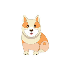 Vector illustration of a cartoon dog with a cute smile
